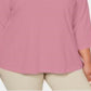 Karen Scott Women's Cotton Plus Lace Trim Top Pink Size 0X