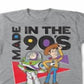 Toy Story Men's Printed Cotton Made in the 90's Graphic T-Shirt Gray Size X-Large