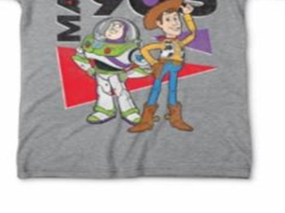 Toy Story Men's Printed Cotton Made in the 90's Graphic T-Shirt Gray Size X-Large