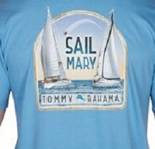 Tommy Bahama Men's Sail Mary Graphic T-Shirt Blue Size X-Large