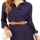 Charter Club Women's Dot Jacquard Shirtdress Blue Size Petite L