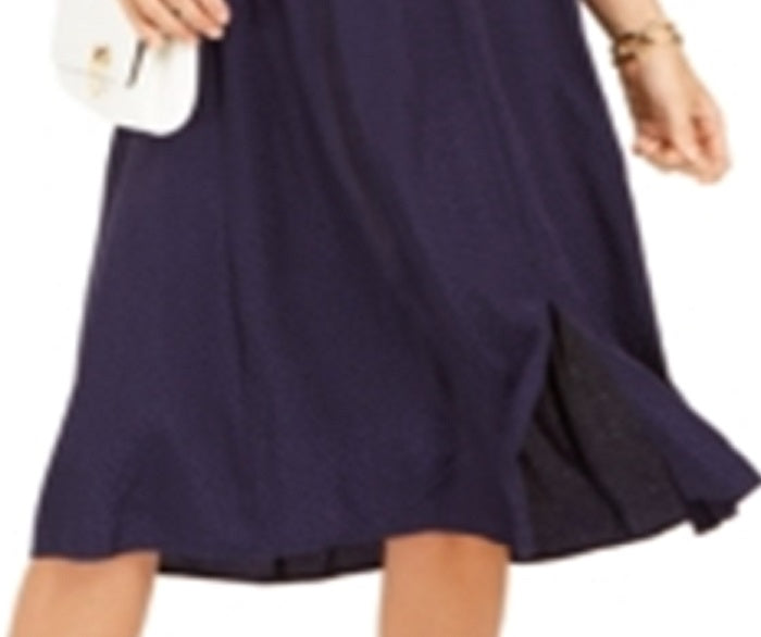 Charter Club Women's Dot Jacquard Shirtdress Blue Size Petite L