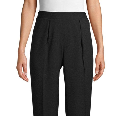Anne Klein Womens Pleated High Rise Trouser Pants Black Size XX-Small