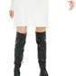 Bar III Women's Side zip Turtle Neck Short Sheath Dress White Size Large