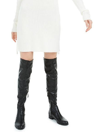 Bar III Women's Side zip Turtle Neck Short Sheath Dress White Size Large