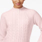 Karen Scott Women's Cable Knit Faux Pearl Button Sweater Pink Size X-Large
