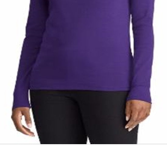 Ralph Lauren Women's Long Sleeve Stretch T-Shirt Purple Size Medium