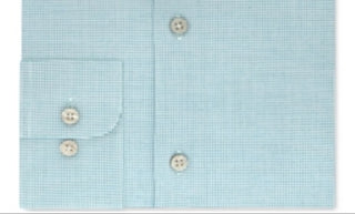 Calvin Klein Men's Steel  Stretch Check Dress Shirt Green Size 18.5x36-37-XL