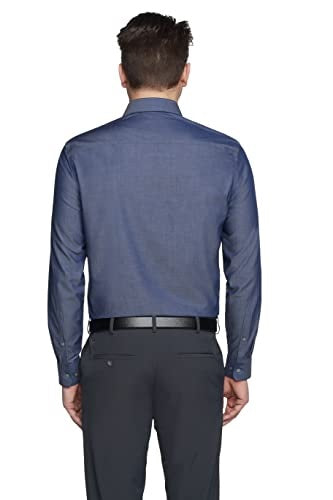 Calvin Klein Men's Classic Regular Non Iron Stretch Performance Dress Shirt Navy Size M