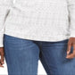Karen Scott Women's Fair Isle Printed Mock Neck Top White Size Petite Small