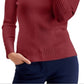 JM Collection Ribbed Turtleneck Sweater Red Size Small