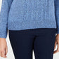 Karen Scott Women's Mock Neck Cable Knit Sweater Blue Size Petite X-Large