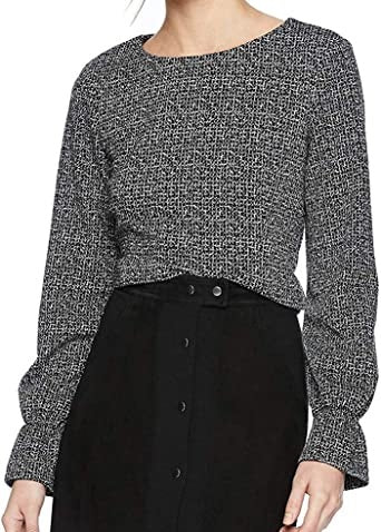 Nine West Women's Jewel Neck Top Gray Size S