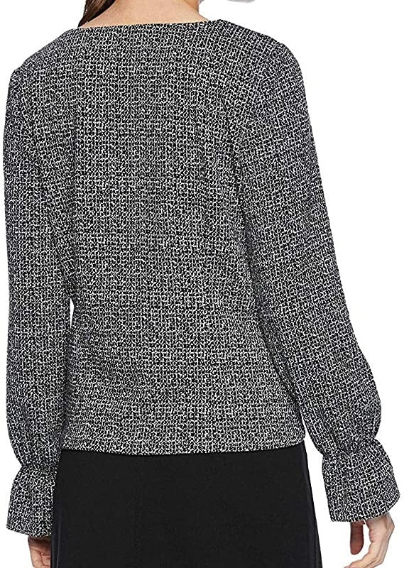 Nine West Women's Jewel Neck Top Gray Size S