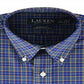 Ralph Lauren Men's Classic Fit Easy Care Plaid Dress Shirt Blue Size 15X32-33