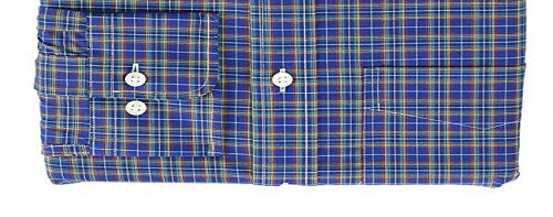 Ralph Lauren Men's Classic Fit Easy Care Plaid Dress Shirt Blue Size 15X32-33