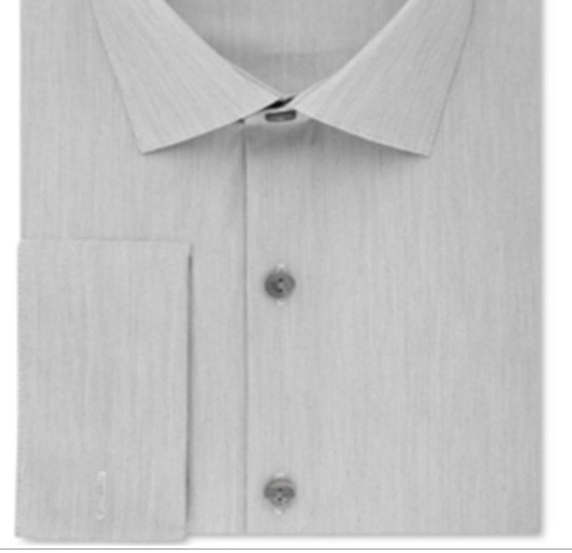 Kenneth Cole Men's French Cuff Button up Dress Shirt Gray Size 34X35
