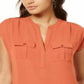 INC International Concepts Women's Sleeveless V Neck Top Orange Size Large