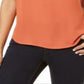 INC International Concepts Women's Sleeveless V Neck Top Orange Size Large