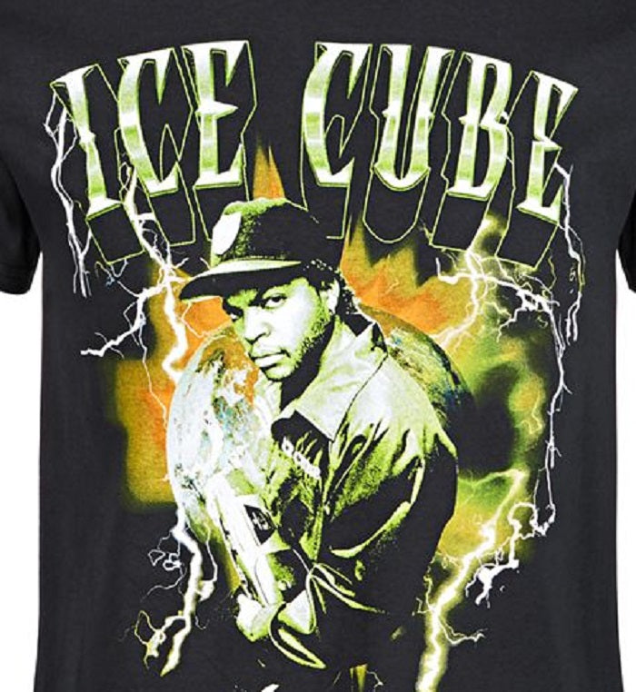 Merch Traffic Men's Graphic Lightening Pullover T-Shirt Black Size Medium