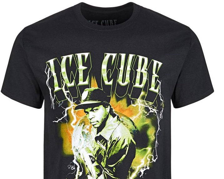 Merch Traffic Men's Graphic Lightening Pullover T-Shirt Black Size Medium