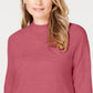 Karen Scott Women's Zip Back Mock Neck Sweater Pink Size X-Small