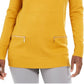 JM Collection Women's Zip Pocket Cowlneck Sweater Yellow Size Petite Extra Large