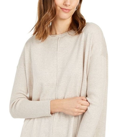 Style & Co Women's Seam Front Tunic Sweater Brown Size X-Small