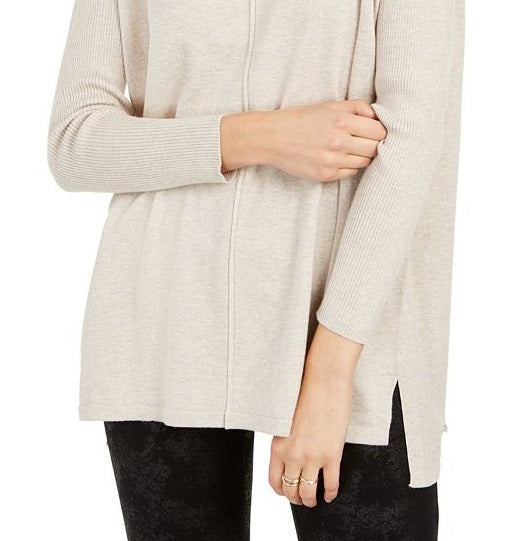 Style & Co Women's Seam Front Tunic Sweater Brown Size X-Small