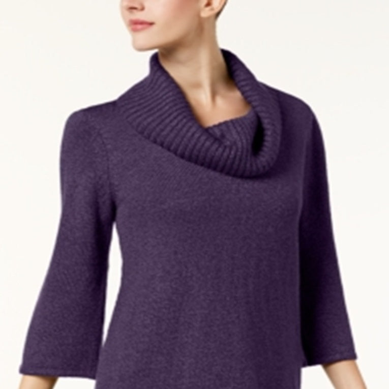 Karen Scott Women's Cowlneck Tunic Purple Size Small
