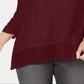 Style & Co Women's Long Sleeve V Neck Blouse Wine Size PP