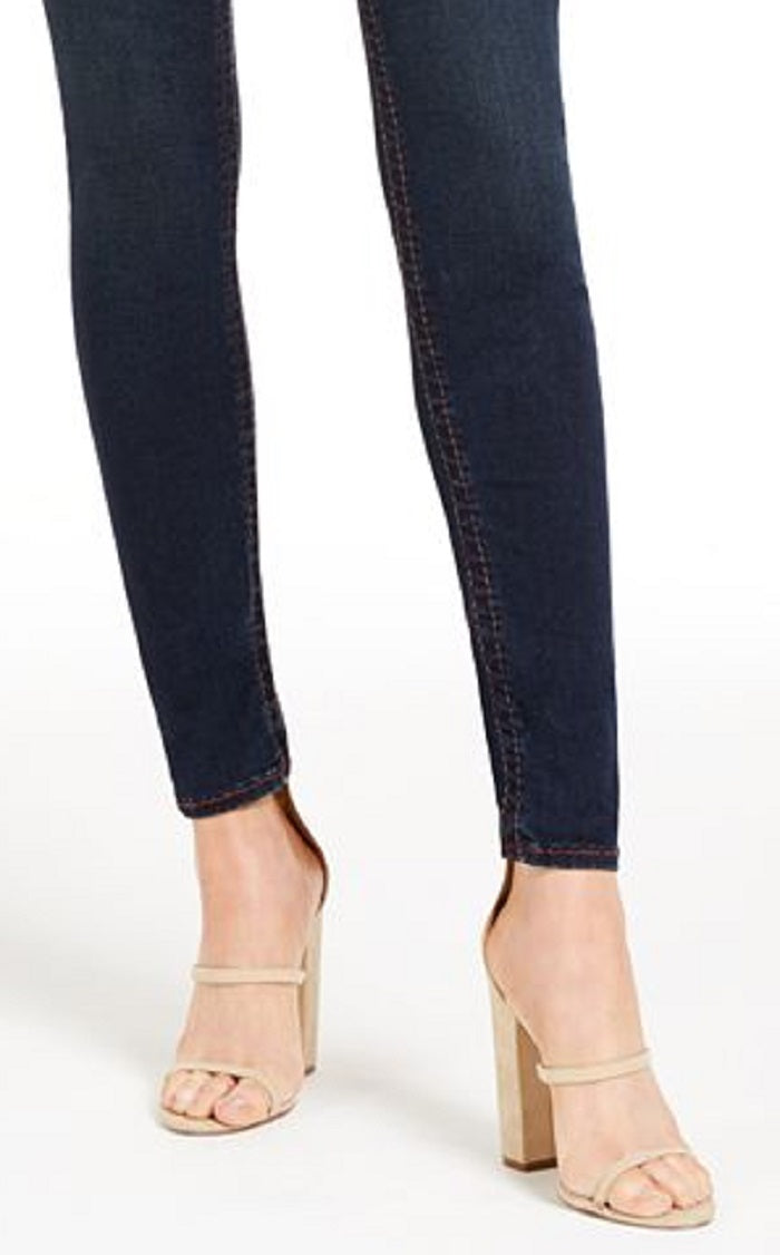 True Religion Women's Halle Contrast Stitch Skinny Jeans Blue Size 28