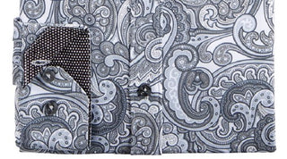 Tallia Men's Slim Fit Performance Stretch Paisley Dress Shirt Gray Size M
