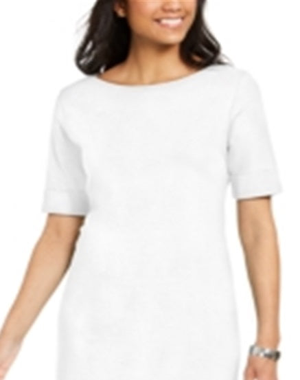 Karen Scott Cuffed Above the Knee Dress White Size XS
