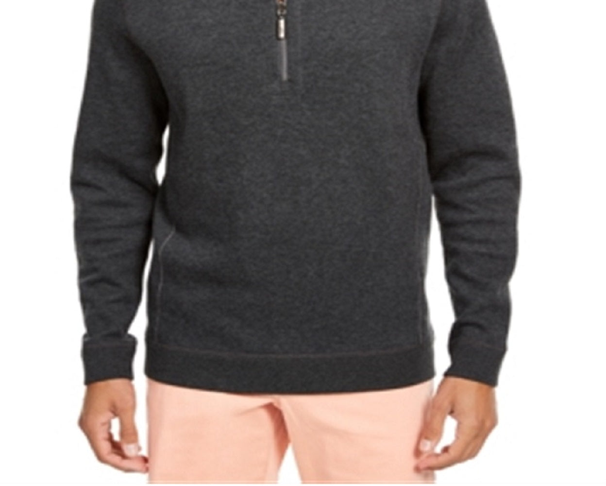 Tommy Bahama Men's Flip Side Classic Fit Reversible Quarter Zip Sweater Grey Size XL