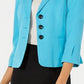 Le Suit Women's Three Button Skirt Suit Blue Size 12