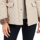 Charter Club Women's Petite Quilted Hooded Jacket Brown Size Petite Medium