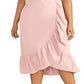 Rachel Roy Women's Faux Wrap Ruffled Maxi Dress Pink Size 22W