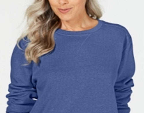Karen Scott Women's Sport Long Sleeve Crewneck Sweatshirt Blue Size XX-Large