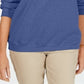 Karen Scott Women's Sport Long Sleeve Crewneck Sweatshirt Blue Size XX-Large