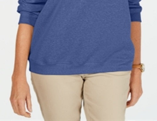 Karen Scott Women's Sport Long Sleeve Crewneck Sweatshirt Blue Size XX-Large