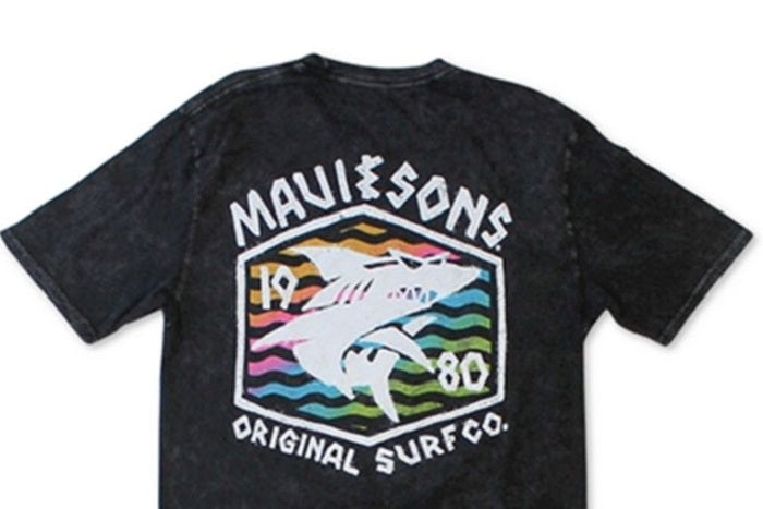 Maui and Sons Men's Surf Thrasher Logo Graphic T-Shirt Black Size Small