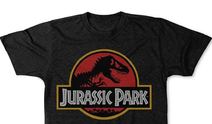 Jurassic Park Men's Printed Cotton Graphic T-Shirt Black Size Large