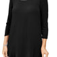 JM Collection Women's Embellished 3/4 Sleeve Top Black Size L