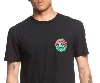 Quiksilver Men's Regular Fit Santa Graphic Tee T-Shirt Black Size XX-Large