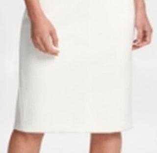 DKNY Women's Cap Sleeve Knee Length Body Con Dress White Size 12