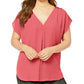 INC International Concepts Women's Pleated Top Pink Size Petite Small