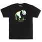 Lrg Men's Glowing Panda Graphic T-Shirt Black Size Small
