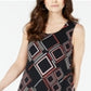 Alfani Women's Geo Print Tulip Hem Dress Red Size Petite Small