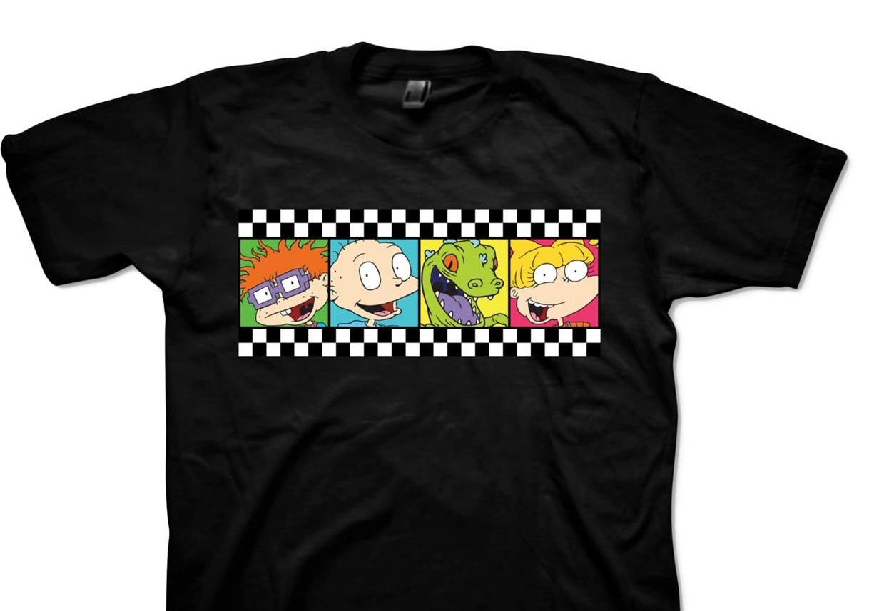 Nickelodeon Men's Rugrats Cotton Short Sleeve Graphic T-Shirt Black Size Medium